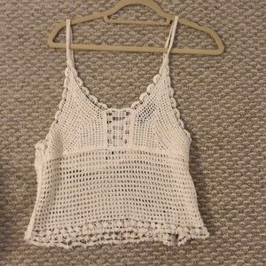 White crotchet tank top